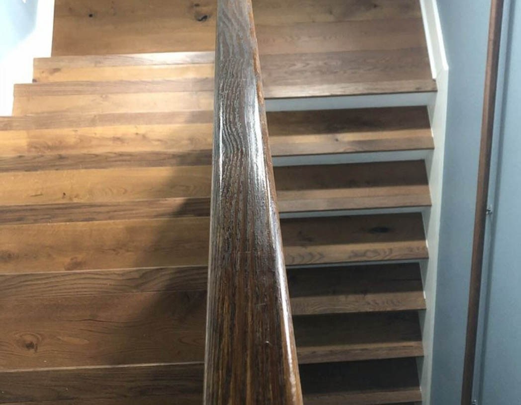 hardwood floors installed on stairs in Downtown Austin