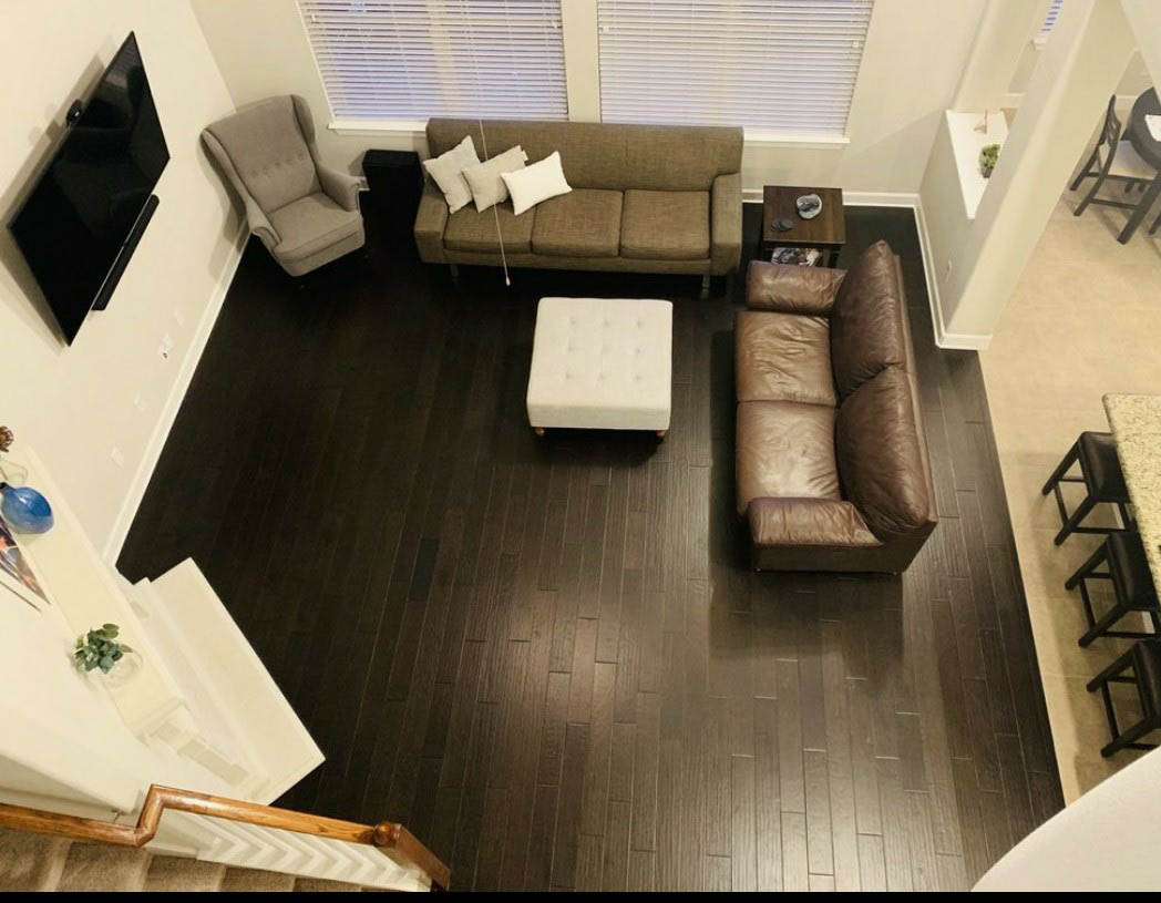 dark-engineered floors in living room