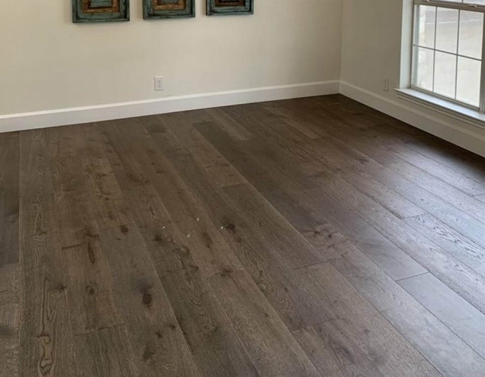 dining room brown french oak floors installed in Bee Cave, TX